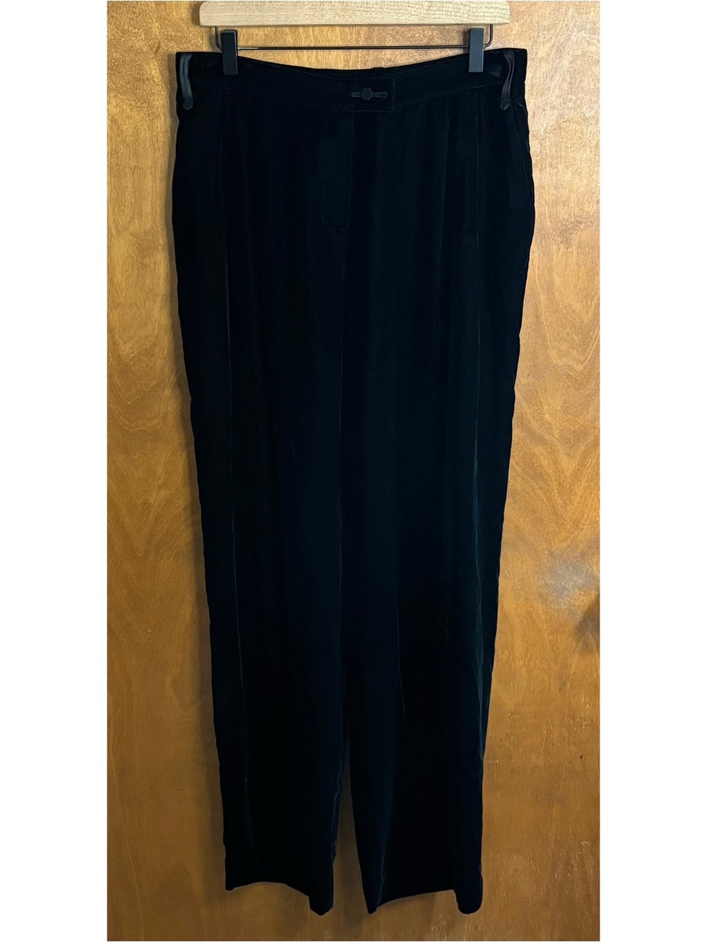 Vintage Lanvin Winter 2005 High Rise Velvet Wide Leg Pants 42 Y2K Mcbling Office